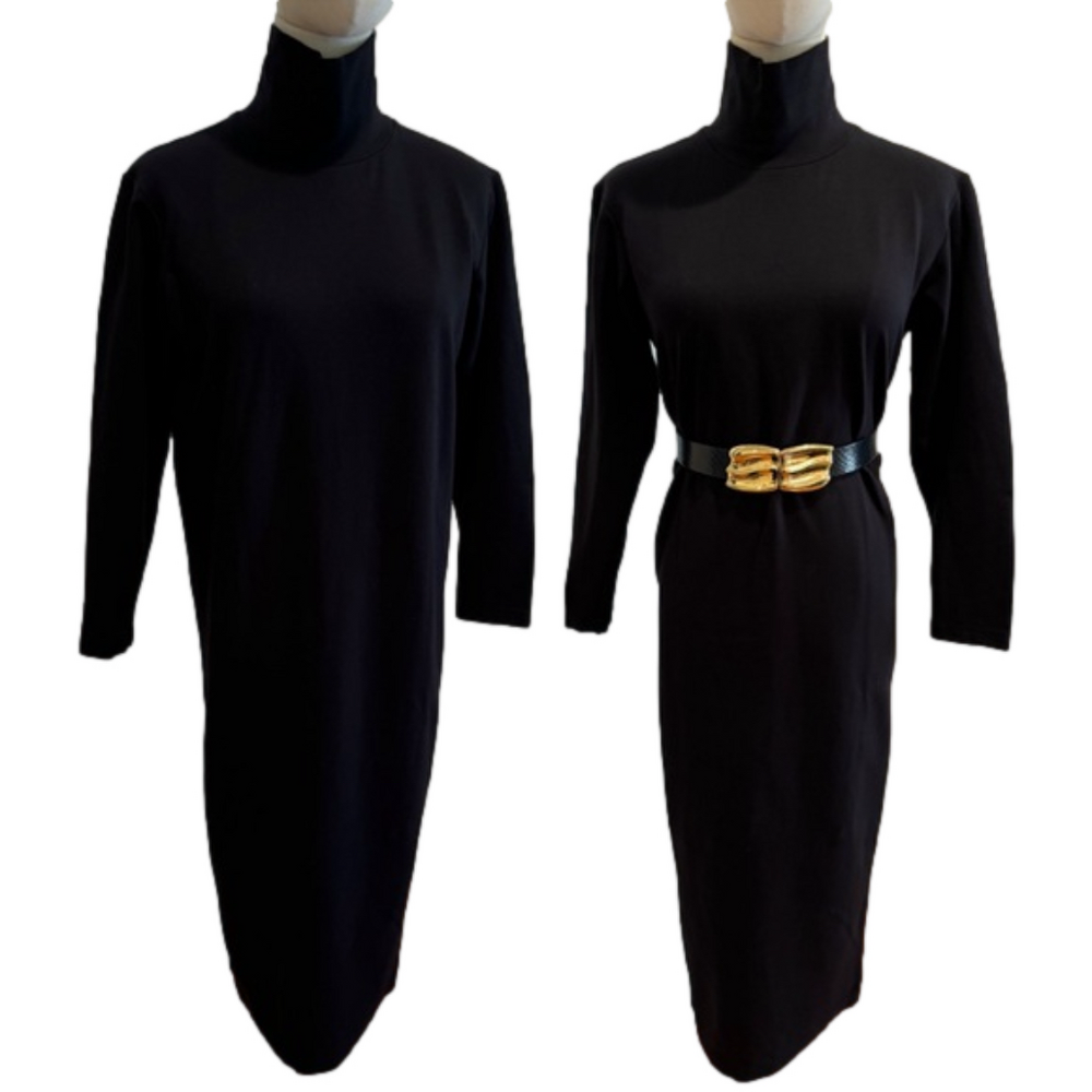Elegant Black Midi Dress